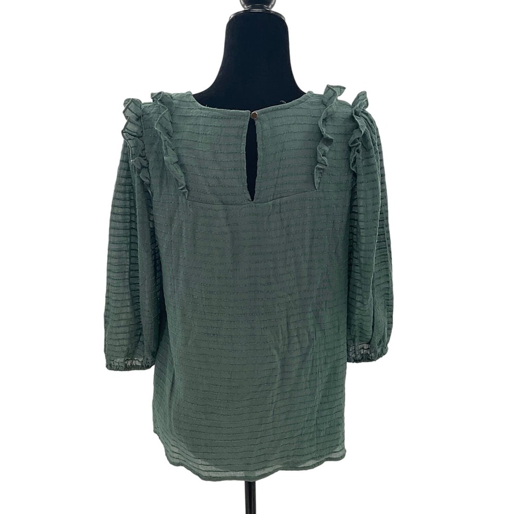 Ember Ruffle Blouse Green Large - Picture 4 of 6